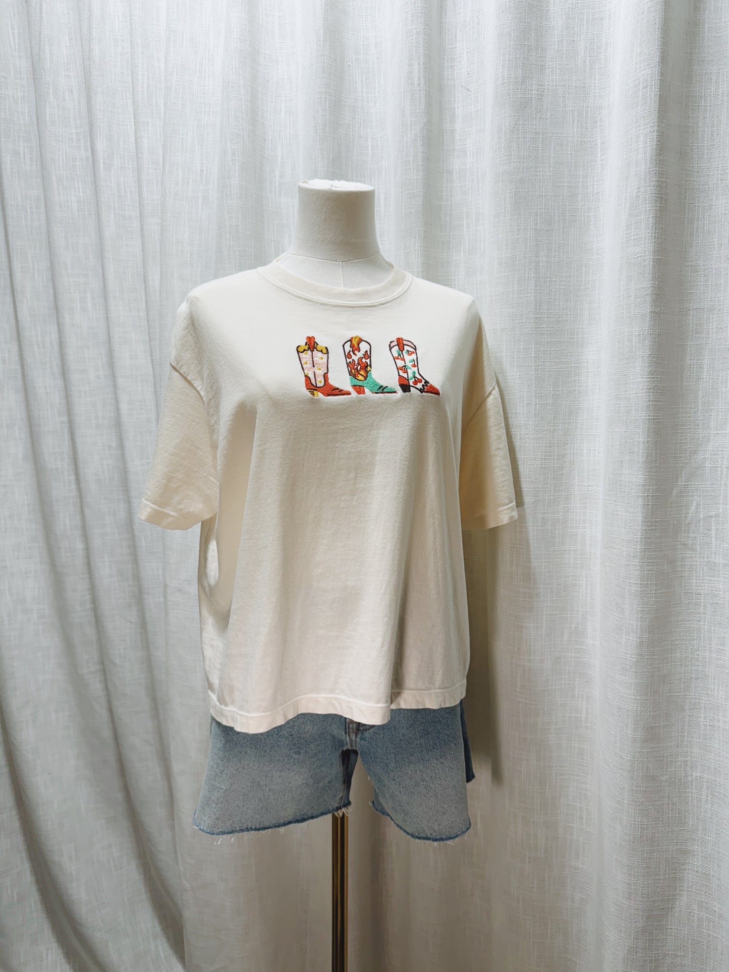 Boots & Bloom Embroidered Tee