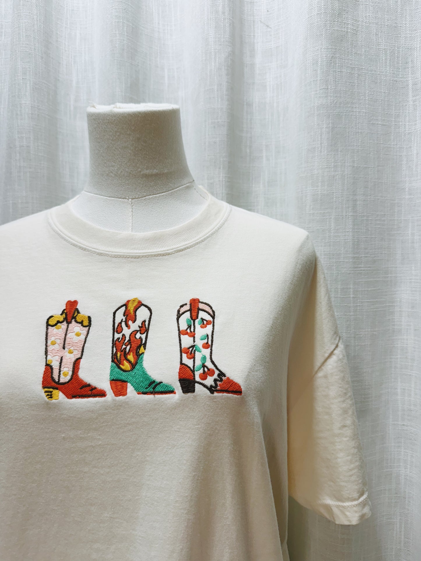 Boots & Bloom Embroidered Tee