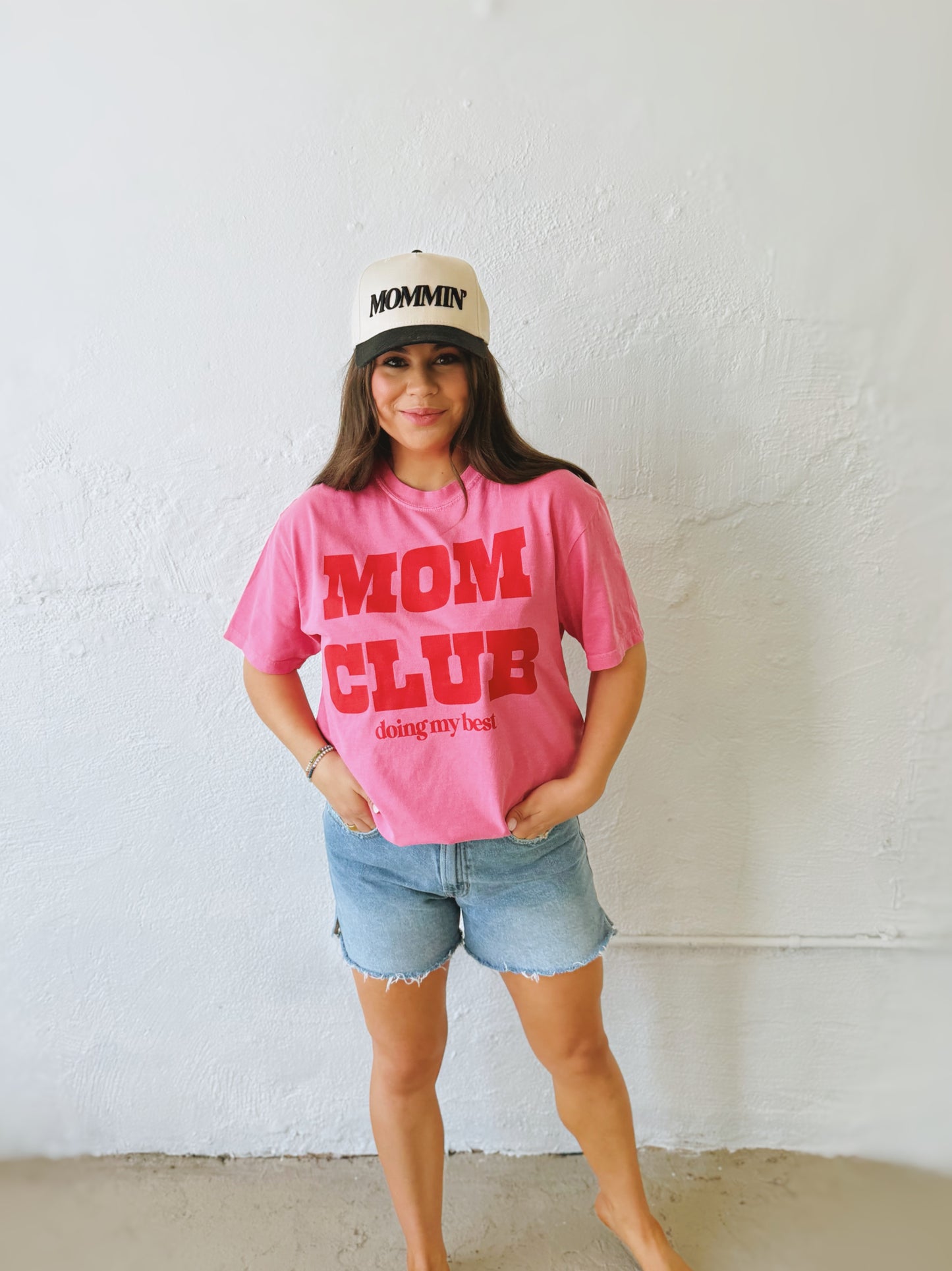 "MOMMIN" Embroidered trucker
