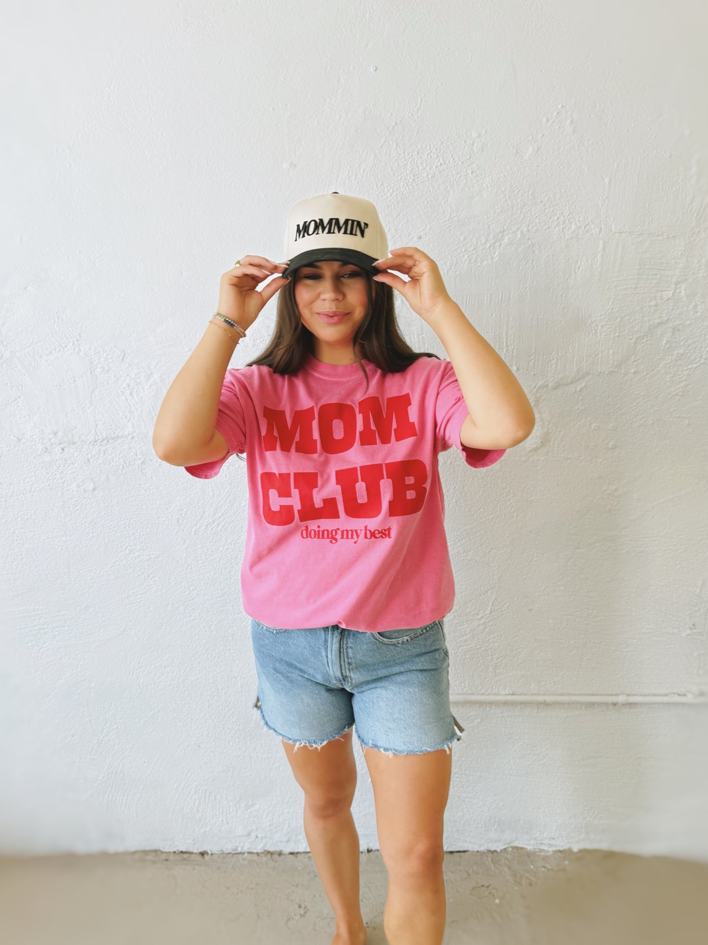 "MOMMIN" Embroidered trucker