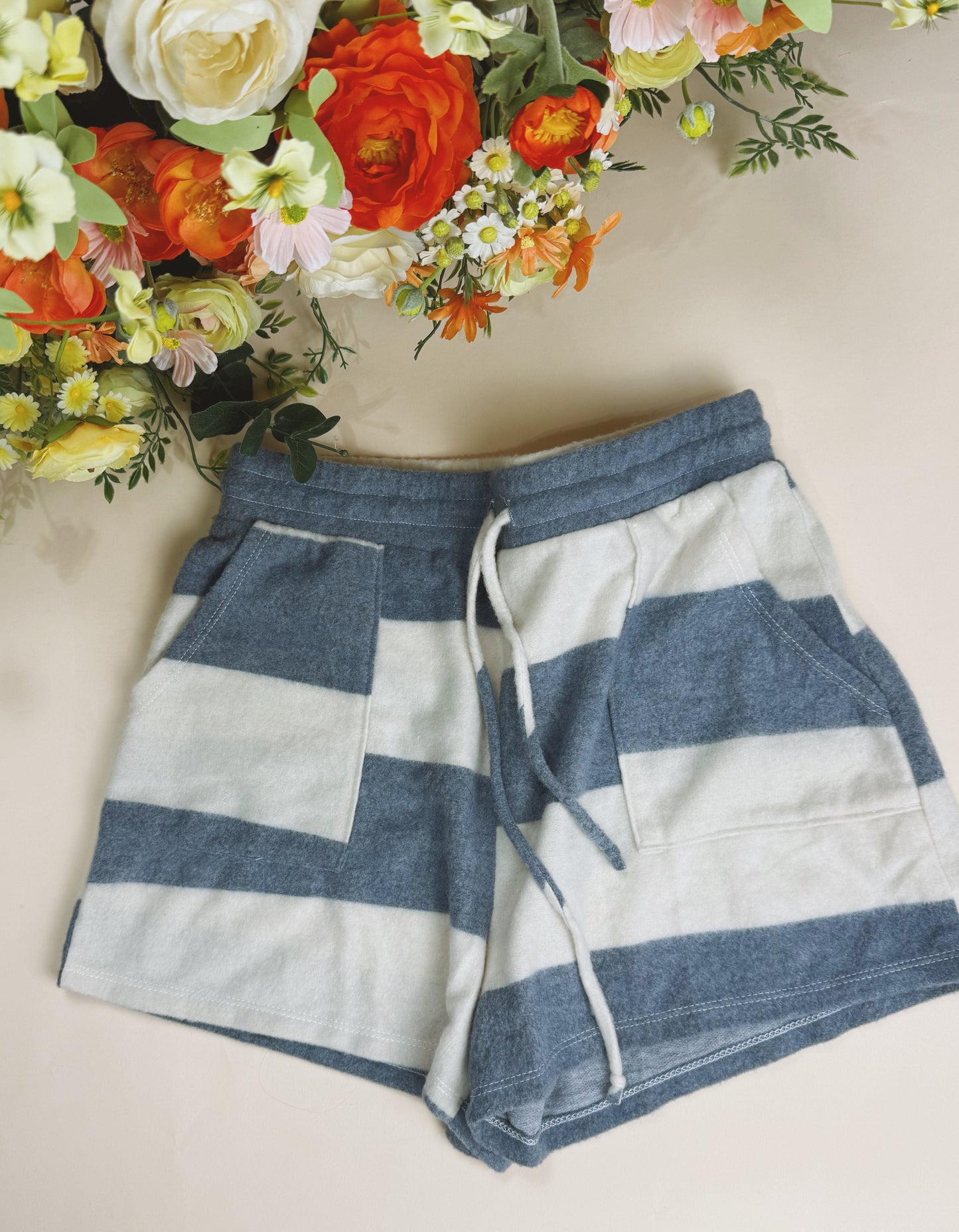 Navy Color Block Lounge Shorts