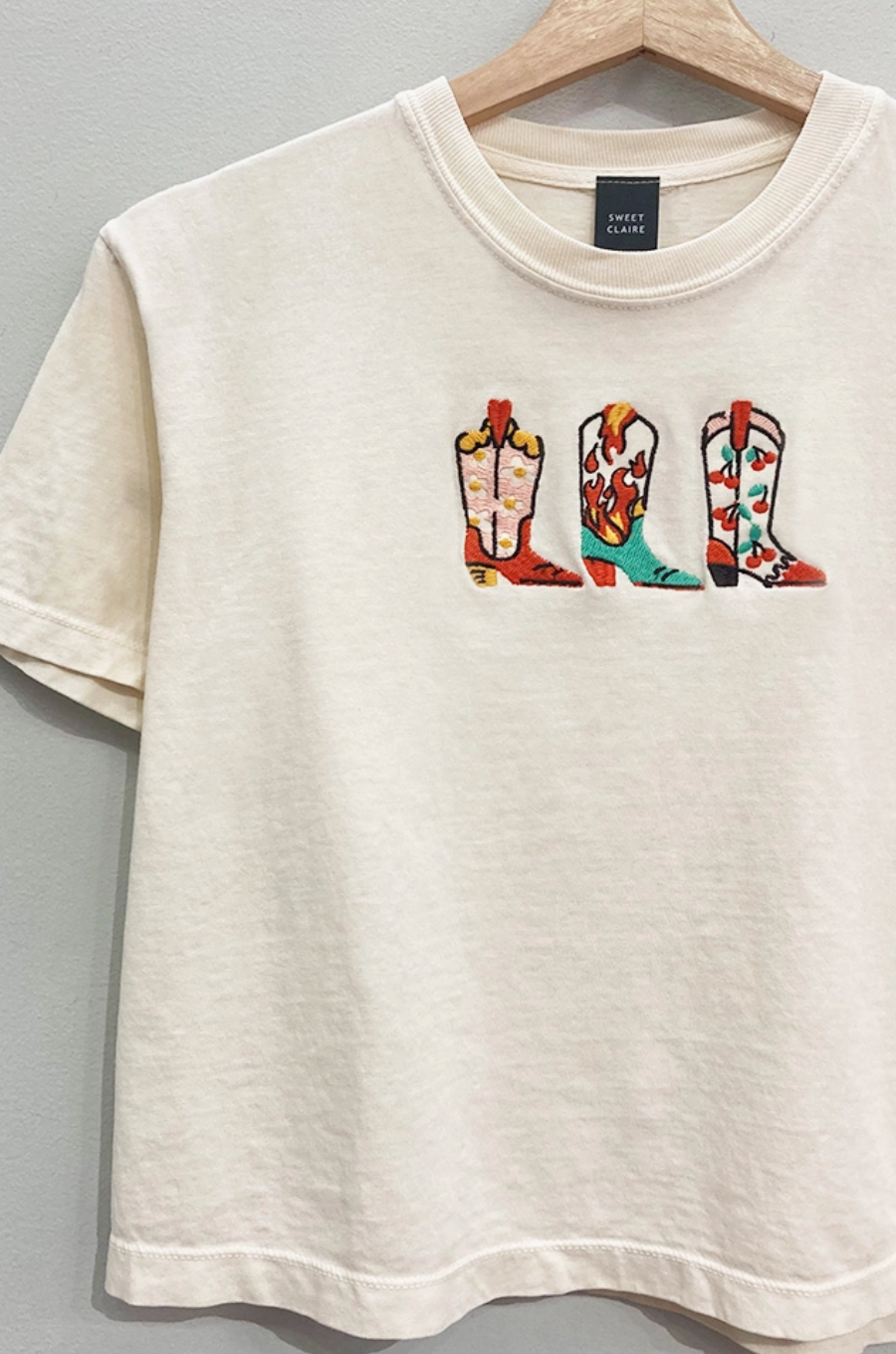 Boots & Bloom Embroidered Tee