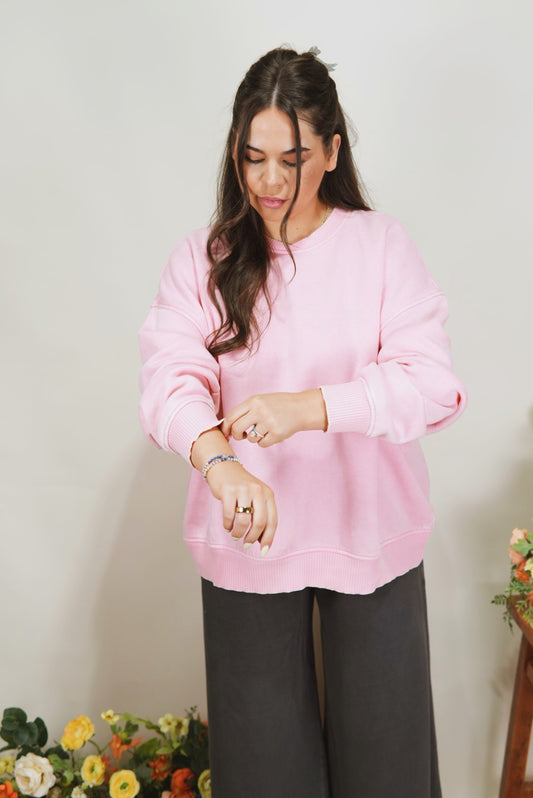 Pretty in Pink Oversized Pullover