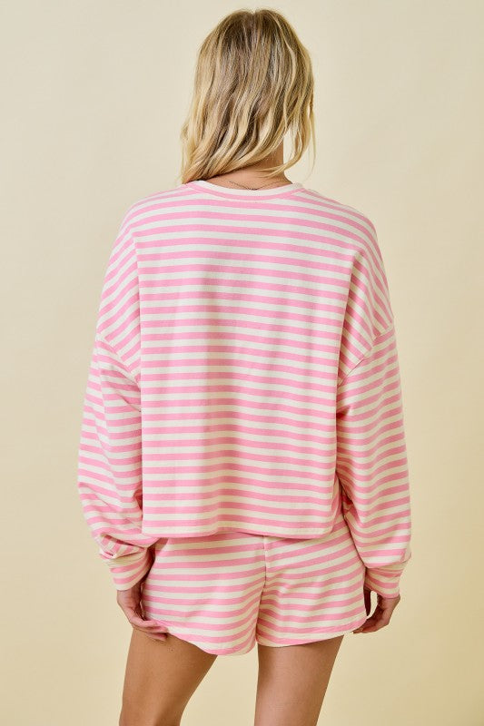 Pretty In Pink Striped Matching Set