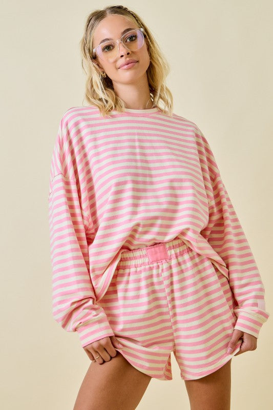 Pretty In Pink Striped Matching Set