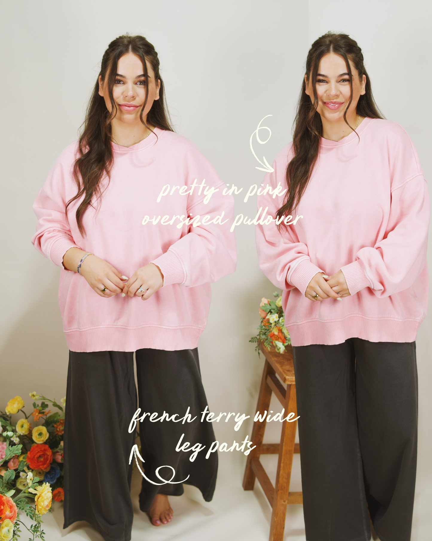 French Terry Wide Leg Pants